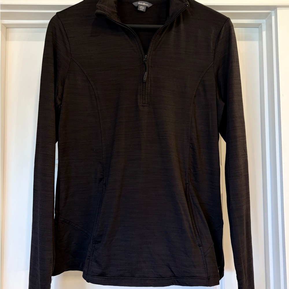 Eddie Bauer Women’s Charcoal Quarter-Zip Pullover Medium